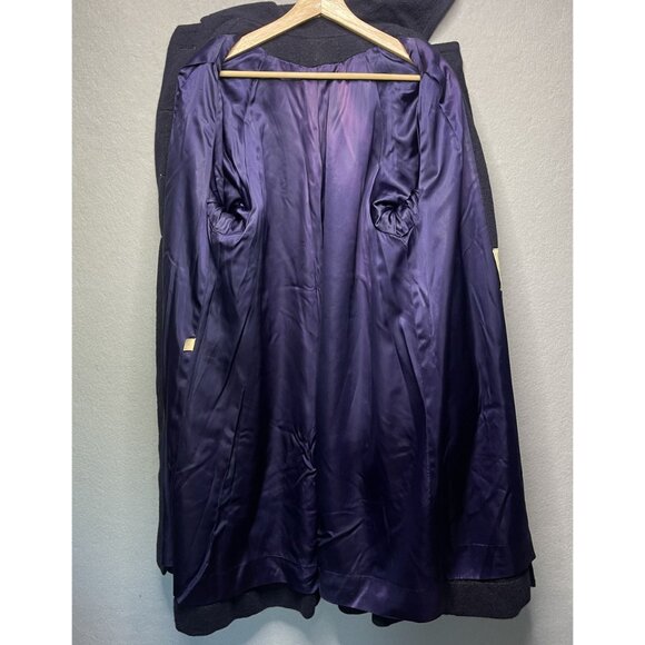 Vintage 1950s Navy Wool Coat Wanderer Exclusive Fabric By Stroock S - Picture 6 of 9